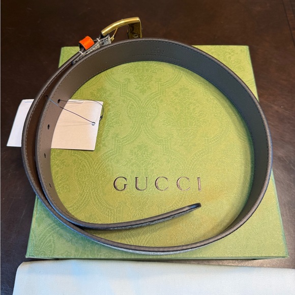 New Gucci Bamboo GG Supreme Logo Belt Size 28 / 70 cm Fits a Waist 26 - 30 - Picture 8 of 12